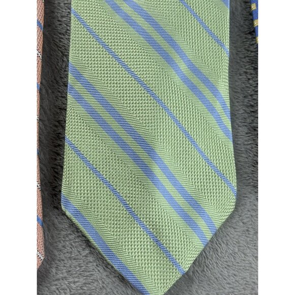 Brooks Brother Men’s Multi Lot Silk Ties USA Made Green Blue Pink Stripes & Dot - Picture 3 of 13